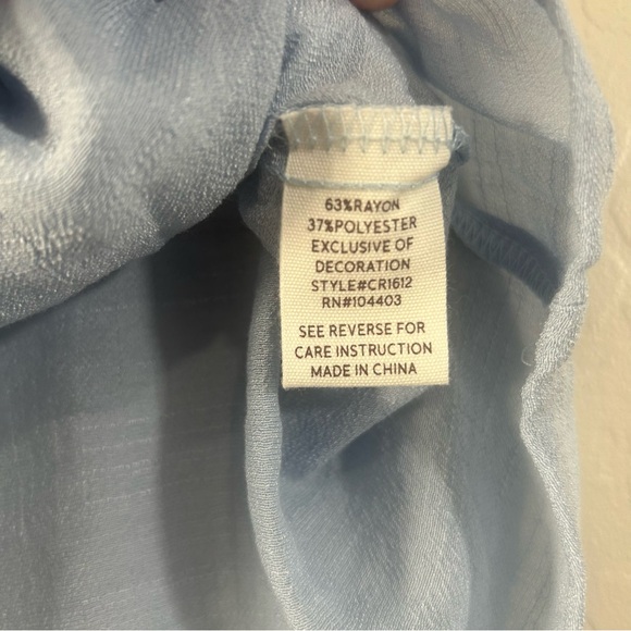 Blu Pepper Embroidered Boho Peasant Top NWT Women’s Small Light Blue Floral - Picture 5 of 6